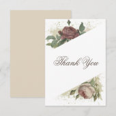 ルスティック フラワーモダン バーガンディ マルサラ ベビーシャワー サンキューカード (正面/裏面)