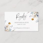 ルスティック ブルー ワイルドフラワー & デイジー シャワーレジストリー エンクロージャーカード (正面)