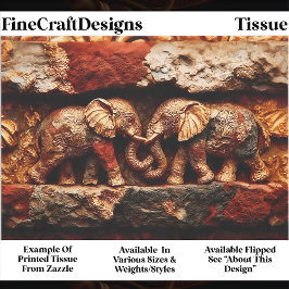 ルスティック ブロンズ＆ゴールド エレファンツ EK1L デコパージュ 薄葉紙