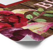 ルスティック マルサラ バーガンディ フローラル フォト プロップ フレーム ポスター (角)