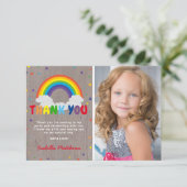 ルスティック レインボー バースデー | カラフルな写真 ありがとう サンキューカード (スタンド正面)