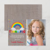 ルスティック レインボー バースデー | カラフルな写真 ありがとう サンキューカード (正面/裏面)