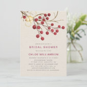 ルスティック レッド ファイア ベリー ブライダル シャワー 招待状 (スタンド正面)