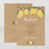 ルスティック レモン ベイビー シャワー ポエム サンキューカード (正面/裏面)