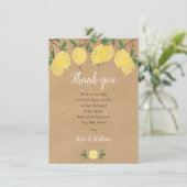ルスティック レモン ベイビー シャワー ポエム サンキューカード (スタンド正面)