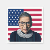 ルスバダーギンズバーグおよび米国国旗 スタンダードカクテルナプキン (正面)