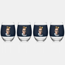 ルスバダーギンズバーグと金ゴールドクラウン ステムなしワイングラス