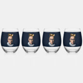 ルスバダーギンズバーグと金ゴールドクラウン ステムなしワイングラス (裏面)