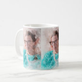 ルスバダーギンズバーグアイリングウォーターカラーポートレートT コーヒーマグカップ (正面左)