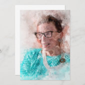 ルスバダーギンズバーグアイリングウォーターカラーポートレートT サンキューカード (正面/裏面)