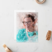 ルスバダーギンズバーグアイリングウォーターカラーポートレートT ノートカード (正面/裏面インサイチュ)