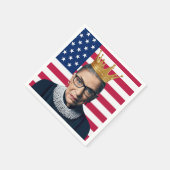 ルスバダーギンズバーグクラウンと米国国旗 スタンダードカクテルナプキン (角)