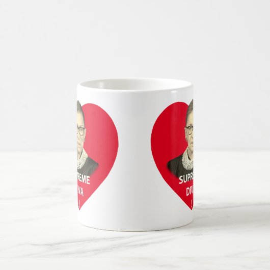 ルスバダーギンズバーグスプリームディバティント赤いハート コーヒーマグカップ (中央)