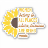 ルスバダーギンズバーグフェミニストRGBひまわり黄色 シール (正面)