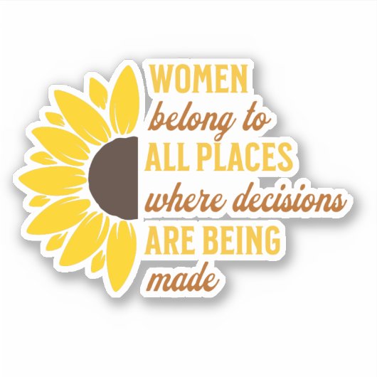 ルスバダーギンズバーグフェミニストRGBひまわり黄色 シール (正面)