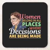 ルスバダーギンズバーグ婦人弁護士判事 スクエアペーパーコースター (正面)