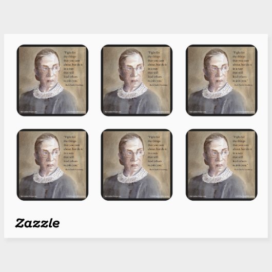 ルスバダーギンズバーグ&引用文 スクエアシール (シート)