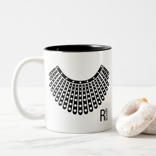 ルスバッダーホワイトレースコラ、悪名高いRBG ツートーンマグカップ (ドーナツ)