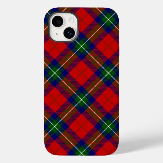 ルスベンタータンチェック赤い緑の青い格子縞 Case-Mate iPhoneケース (裏面)