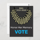 ルス·バダー·ギンスバーグが記憶投票を尊重 ポストカード (正面/裏面)