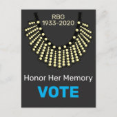 ルス·バダー·ギンスバーグが記憶投票を尊重 ポストカード (正面)