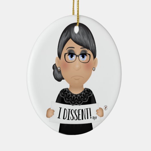 ルス·バダー·ギンスバーグ引用文3私は反対だ！ セラミックオーナメント (右)