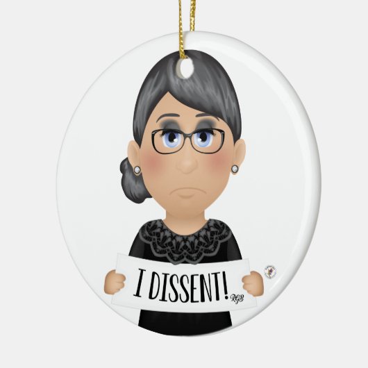 ルス·バダー·ギンスバーグ引用文3私は反対だ! セラミックオーナメント (左)