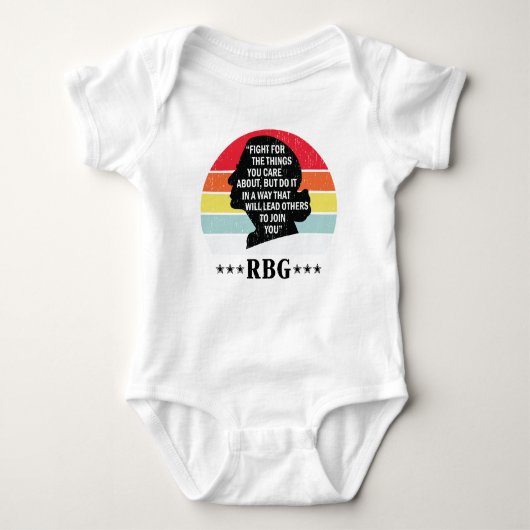 ルス·バダー·ギンスバーグ最高裁判事 ベビーボディスーツ (正面)