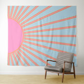 ルソレイユ02レトロサンピンクアンドブルーサンシャイン タペストリー (インサイチュ(横))