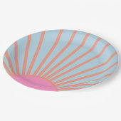 ルソレイユ02レトロサンピンクアンドブルーサンシャイン ペーパープレート (アングル)