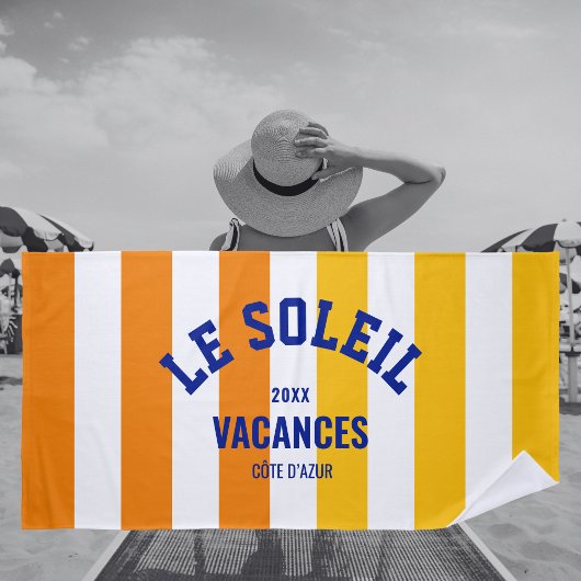 ルソレイルバカンスコートダジュールカバナストライプ ビーチタオル
