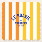 ルソレイルバカンスコートダジュールカバナストライプ ペーパーコースター (正面)