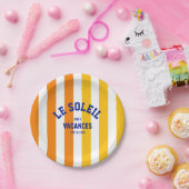 ルソレイルバカンスコートダジュールストライプラウンド ペーパープレート (パーティー)