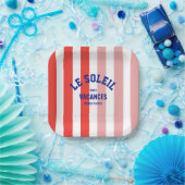 ルソレイルバカンスリヴィフランスのエラカバナストライプ ペーパープレート (パーティー)