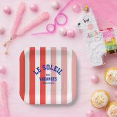 ルソレイルバカンスリヴィフランスのエラカバナストライプ ペーパープレート (パーティー)