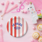 ルソレイルバカンスリヴィフランスのエラストライプラウンド ペーパープレート (パーティー)