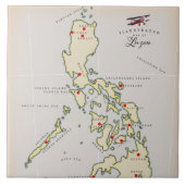 ルソン図解入りの、写真付きのフィリピンの地図 タイル (正面)