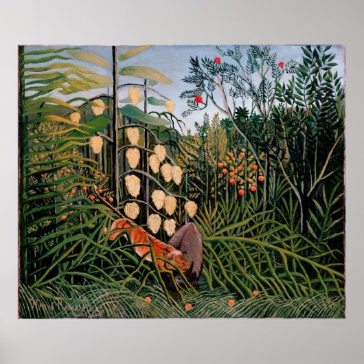 ルソーの虎と牛の戦い(1909年) ポスター (正面)