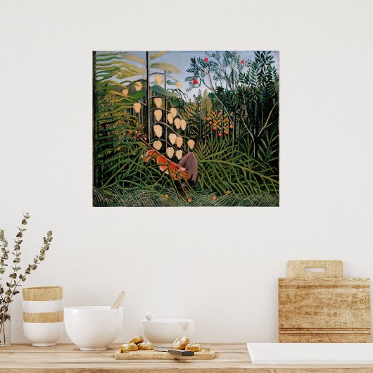 ルソーの虎と牛の戦い(1909年) ポスター (キッチン)