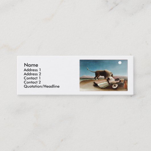 ルソーの「眠れるジプシー」(1897年) スキニー名刺 (正面)