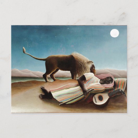 ルソーの「眠れるジプシー」(1897年) ポストカード (正面)