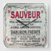 ルソーヴェール、ヴィンテージフランスの肉保存機。 スクエア壁時計 (正面)