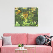 ルソー熱帯ジャングルリオン絵を描ズ キャンバスプリント (インサイチュ (リビング))