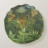 ルソー熱帯ジャングルリオン絵を描ズ ラウンドクッション (裏面)