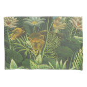 ルソー熱帯ジャングルリオン絵を描ズ 枕カバー (正面)