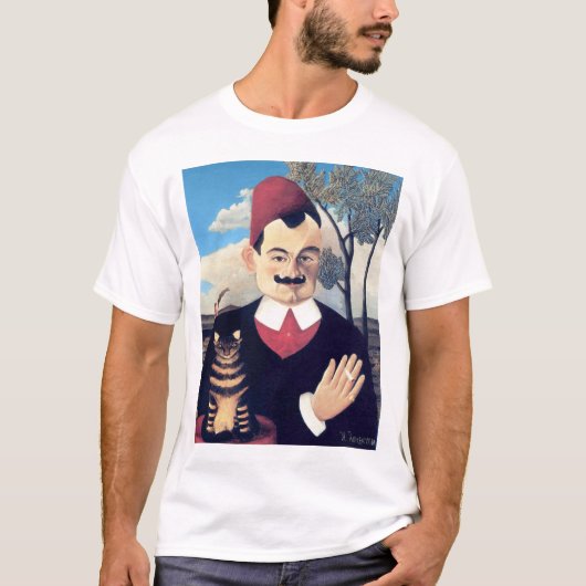 ルソー - ピエール・ロチと猫の肖像 Tシャツ (正面)