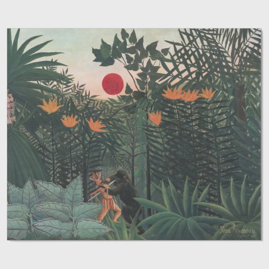ルソー - 熱帯の風景、インディアンとゴリラ ラッピングペーパー (フラット)