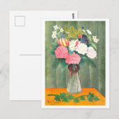 ルソー 花瓶に生けた花の絵画 ポストカード (正面/裏面)