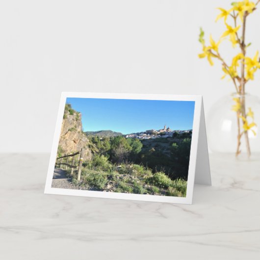 ルタデルアグア教会の景観、チェルバ、バレンシア カード (黄色い花)