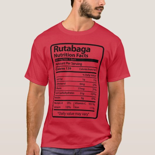 ルタバガの栄養成分表示感謝祭の食べ物 フレンズ Tシャツ (正面)